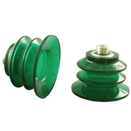 Fipa Bellows vacuum cup diam. 77 mm, Monoflex  green 50 Degrees, fitting G3/8-male 20.077.154.22